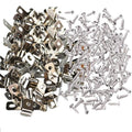 Yowlieu 500 Pcs Fence Wire Clamps with 500 Pcs Screws, Stainless Steel, for 12-16 Gauge Wire Fencing, Silver