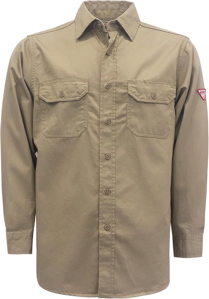 TICOMELA FR Shirts for Men Flame Resistant/Fire Retardant Shirt NFPA2112 7.5oz Men's Welding Shirt