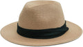 Joywant Womens Straw Fedora Beach Sun Hat, Packable Wide Brim Panama Hat for Women UV UPF50+ Summer Hat