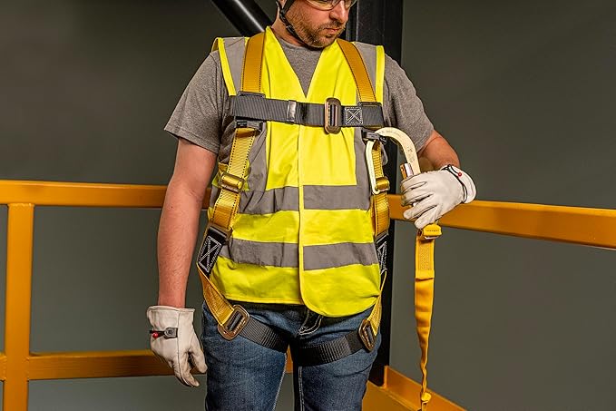 Guardian 01700 Economy Harness – Full Body Fall Protection with Pass-Through Chest & Leg Buckles | Lightweight Adjustable Design | OSHA and ANSI Compliant