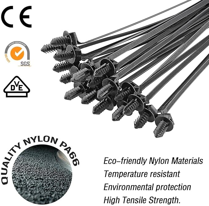 240Pcs Push Mount Cable Zip Tie,Nylon Self Locking Cable Strap,8 Most Popular Sizes,Heavy Duty Self-Locking UV Resistant Wire Ties - For Indoor,Construction,Electronic and Auto