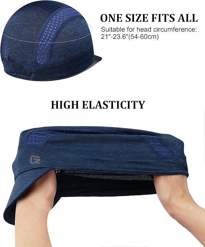 GADIEMKENSD Cooling Cycling Cap, Skull Cap Helmet Liner with Flip Brim, Sun Protection Running Under Helmet for Men Women