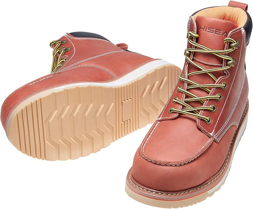 HISEA NINGO Work Boots for Men Steel/Soft Toe Boots,6” Water Resistant Slip Resistant Industrial & Construction Work Shoes, Composite Toe Working Boot