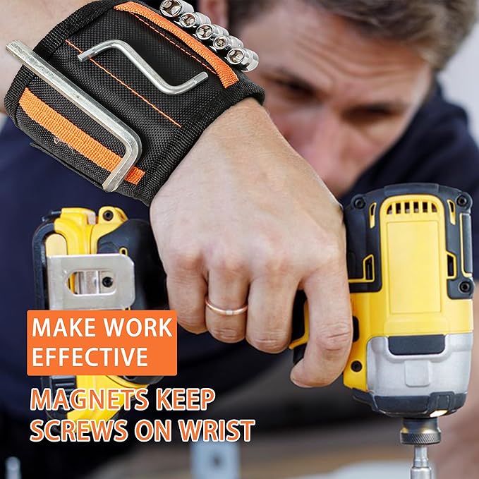 Magnetic Wristband for Holding Screws, Drilling Bits, Nails, Stocking Stuffers Gifts for Men Father's Day Gift Christmas Gifts for Dad Birthday Gifts for Men Dad Gadget Gifts for Husband