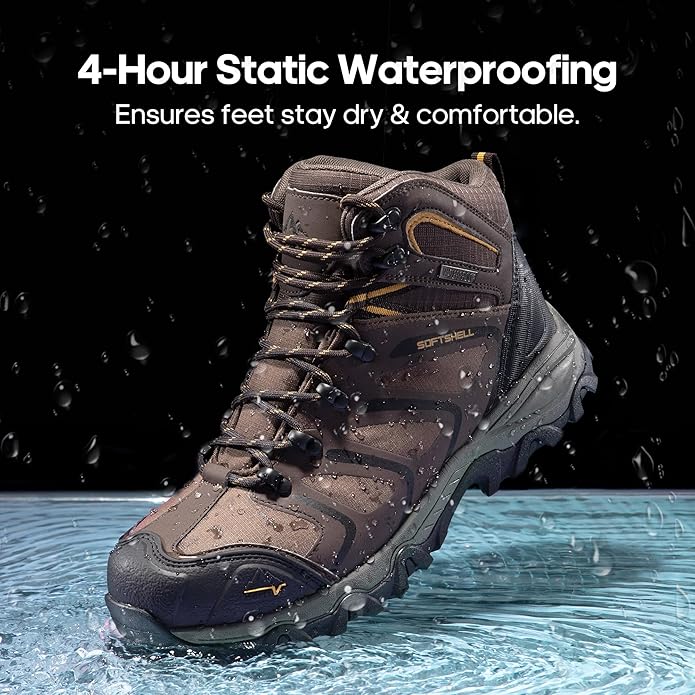 NORTIV 8 Waterproof Work Boots for Men Steel Toe Safety Construction Boots ARMADILLO-STL