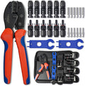 MC4 Crimping Tool – Solar Crimping Tool Kit with MC4 Crimper, Spanner Wrenches, Solar Panel Connector Kit, 6 Pairs MC4 Connectors – Tools for Installation & Repair