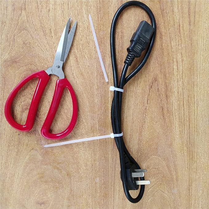 1000 pcs 6 inch Cable Zip Ties Heavy Duty, Premium Plastic Wire Ties with 18 LBS Tensile Strength, UV Resistant Cable Ties, Self-Locking White Nylon Tie Straps