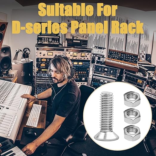 100 Pieces D Series Panel Screws and Nut Kit - Panel Mount Connector, Audio Server Rack Mounts Screws, Metal Screws for D-Series Panel Rack - M2.5 x 8mm Stainless Steel Screw Fasteners