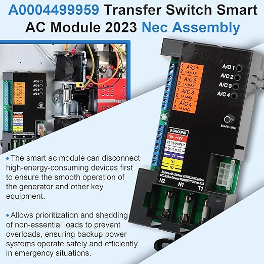 A0004499959 Transfer Switch Smart AC Module Load Generator Shed Module Replacement for Generac 100 200 Amp Automatic Transfer Switch, ATS Control Module Replace 10000004183