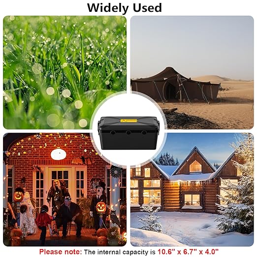 Large Outdoor Electrical Box Waterproof 12.8 x 8.2 x 5 in, IP54 Waterproof Extension Cord Cover Outlet Box, Weatherproof Connection Box for Electronics Outside, Power Strip, Light, Plug