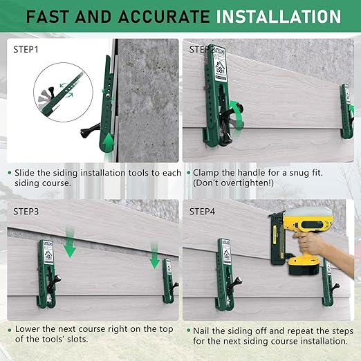 Siding Installation Tools, Siding Mounting Kit for Use with 5/16-Inch Fiber Cement Sidings, Lap Tools Gauge with Adjustable Reveals, Polycarbonate Body, 2 Pack