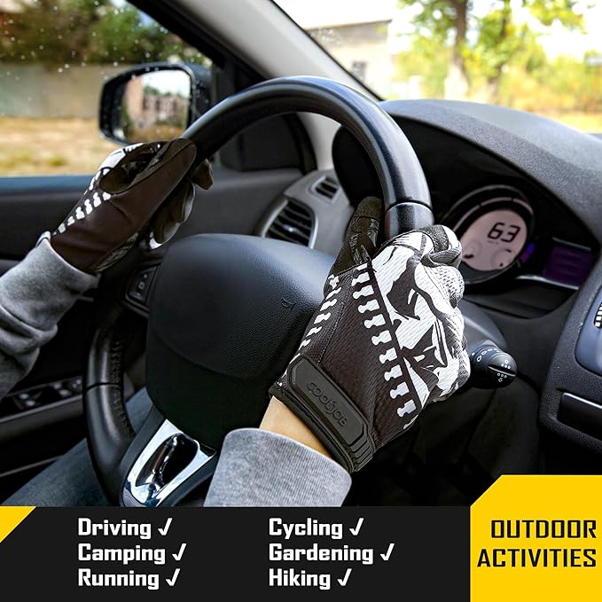 COOLJOB Mechanic Safety Work Gloves, Enhanced Anti-Slip Grip Tactical Gloves, Touchscreen, Breathable, Ultra-Soft, S-XL