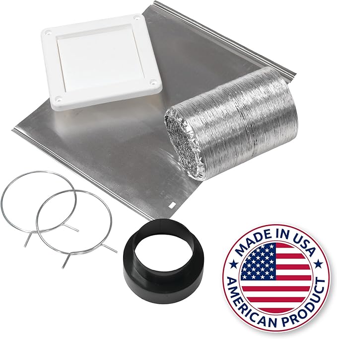 Homewerks HW481-UL181 Wall Vent Duct Kit for Exhaust Fan Made in USA, Aluminum