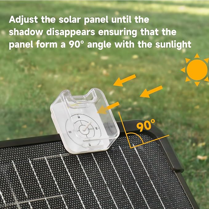 Togo POWER Solar Angle Guide for Portable Solar Panel, Solar Tracker Tool Find Ideal Angle to Maximize Solar Energy Intake