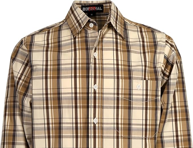 BOCOMAL FR Shirts Plaid 4.5oz Lightweight for Summer Flame Resistant Men's Fire Retardant Shirt-CAT1