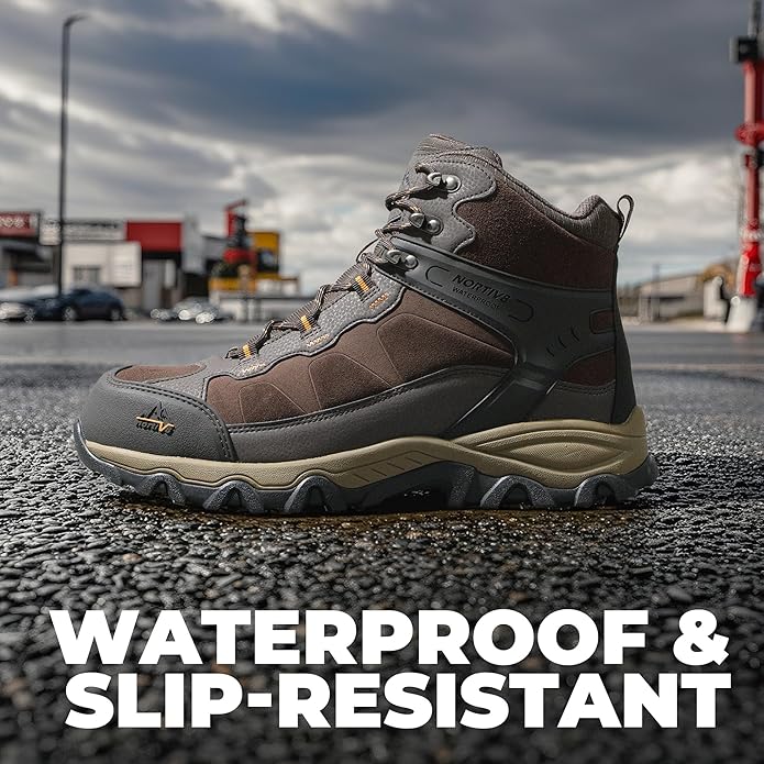 NORTIV 8 Waterproof Steel Toe Boots for Men Slip Resistant Safety Industrial Boots Paladin-Steel