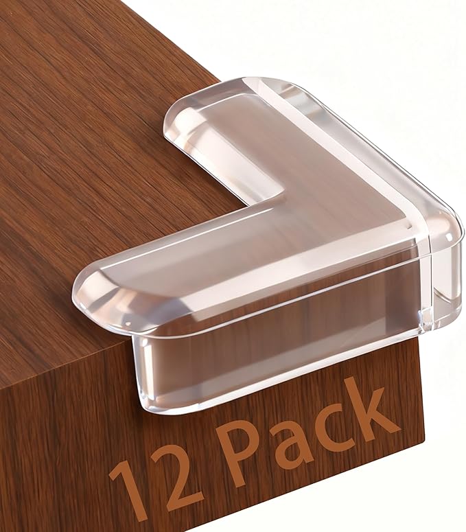 Baby Corner Protector Corner Protector Baby Furniture Corner Protection Transparent Cover Sharp Furniture and Table Top Edges with Adhesive 12 Pack(L-Shaped)