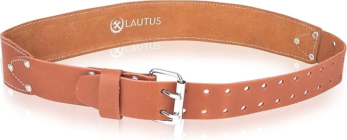 LAUTUS 3-Inch Tapered Work Belt in Heavy Oiled Tanned Leather| 32-Inch to 46-Inch | Brown|