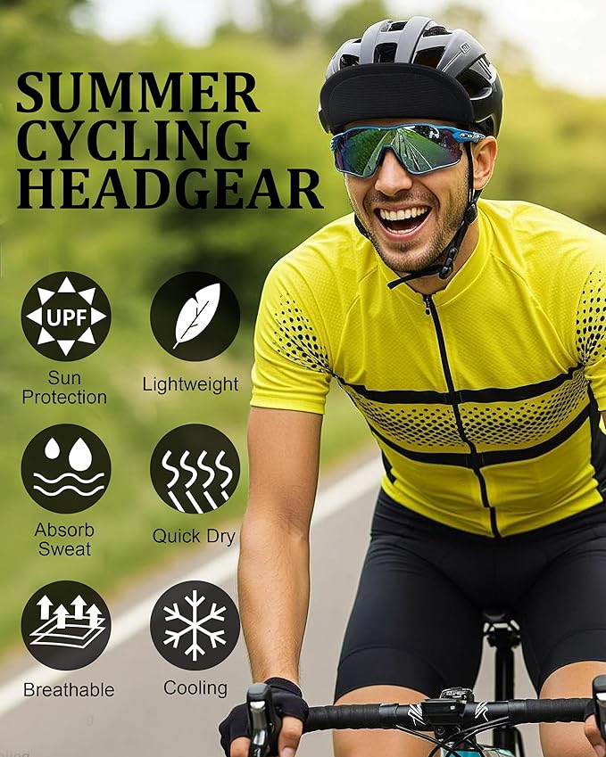 GADIEMKENSD Cooling Cycling Cap, Skull Cap Helmet Liner with Flip Brim, Sun Protection Running Under Helmet for Men Women