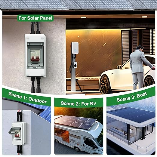 Solar DC Disconnect Switch 40 Amp 500V DC Miniature Circuit Breaker with IP65 Waterproof Box for Outdoor PV Stystem, Rv and Solar Panel