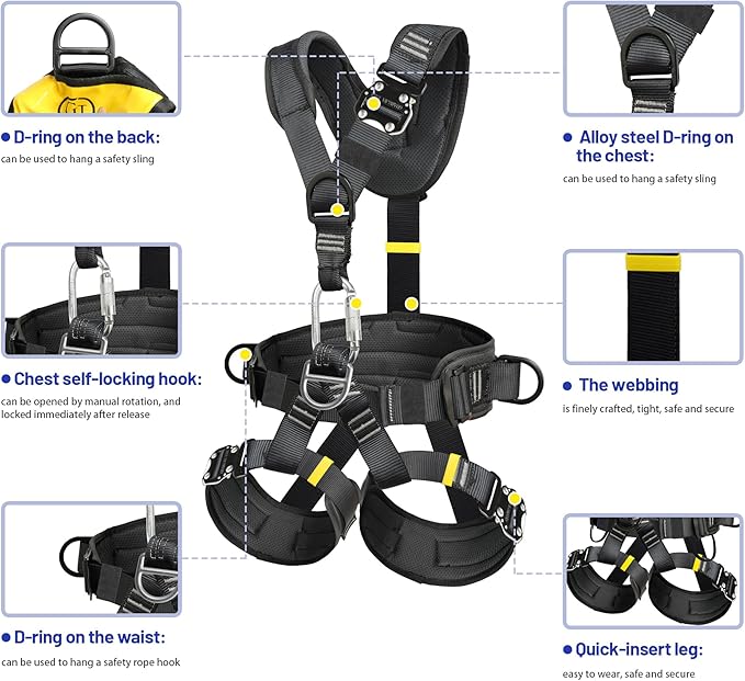 Climbing belts, Thicken Professional Half Body Safety Belt Climbing Gear for Tree Climbing, Fire Rescue, Rappelling and Other Outdoor Adventure Activities