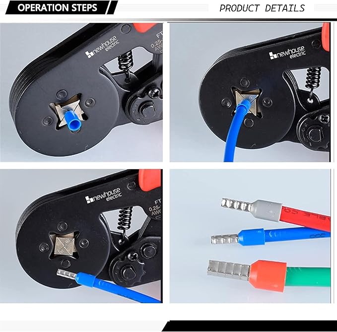 Newhouse Electric FTK1200 Ferrule Crimping Tool Kit with Wire Crimper Tool, Secure Wire Ferrule Nylon Container, and 1,200 Electrical Wire Connectors, Electrician Tool Set for Home Improvement
