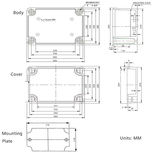 QILIPSU Outdoor Junction Box IP67 Waterproof Project Box ABS Plastic Weatherproof Electrical Enclosure Clear Cover (15"x11"x5.1" CC)