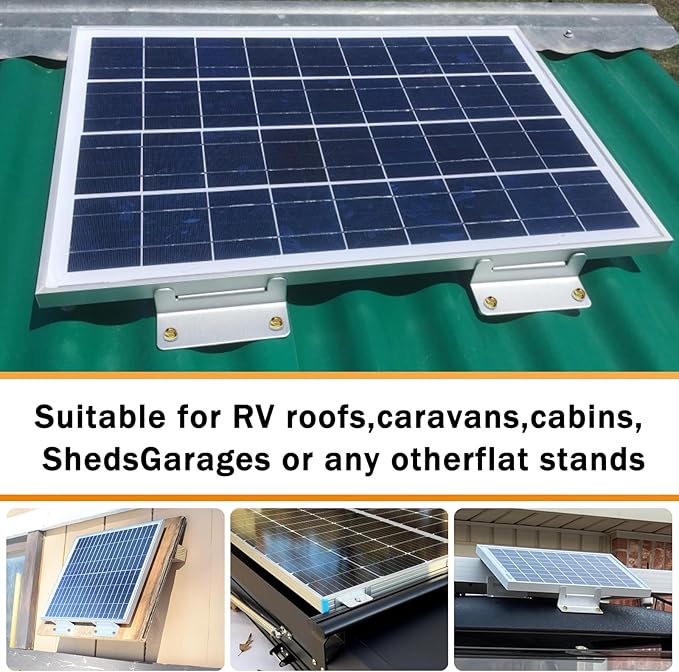 16 Units Solar Panel Mounting Z Brackets Lightweight Aluminum Corrosion,Solar Panel Mounting z Bracket, Supporting for RV, Roof, Boat,Wall and Other Off Gird Roof
