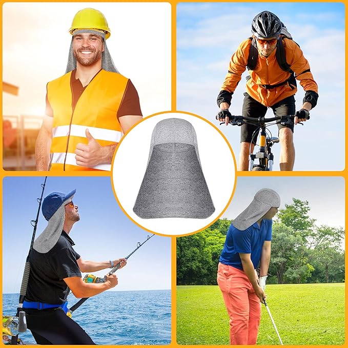 Sintege 6 Pieces Hard Hat Sun Shade Cooling Skull Cap Sun Neck Protector Quick Dry Neck Shade for Women Men