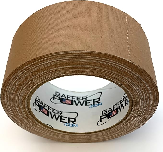 Gaffer Power Proudly Made in The USA, Real Professional Grade Gaffer Tape, Heavy Duty Gaffers Tape, Non-Reflective, Multipurpose. 2 Inches x 30 Yards, Tan