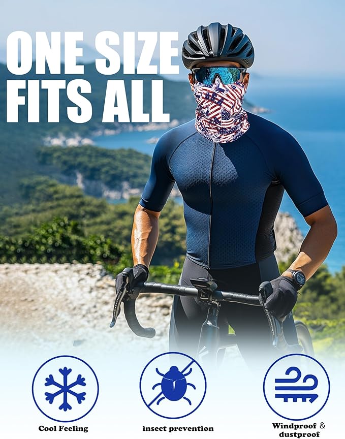 JHYWELL Cooling Neck Gaiter Face Mask, UV Protection Masks Gator, Windproof Bandana for Skiing, Fishing, Hiking, Cycling