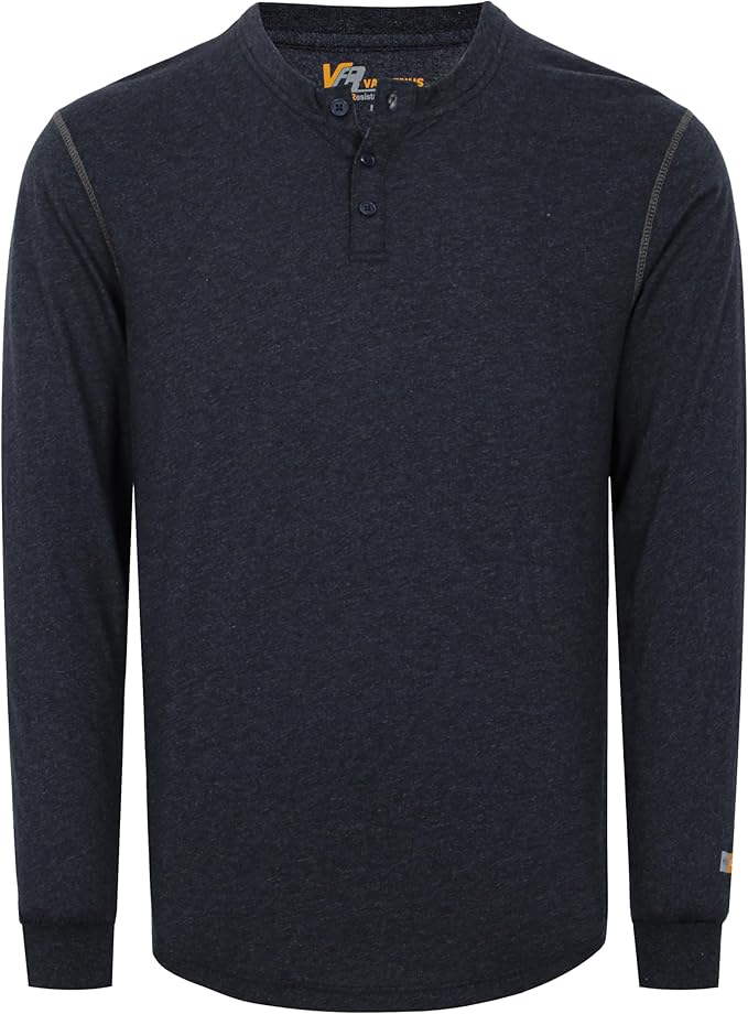 VATRENUS FR Shirts 4oz Lightweight Flame Resistant Henley 100% Cotton Men's Pre-Washed Fire Retardant Base Layer