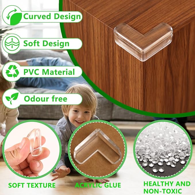 Baby Corner Protector Corner Protector Baby Furniture Corner Protection Transparent Cover Sharp Furniture and Table Top Edges with Adhesive 12 Pack(L-Shaped)