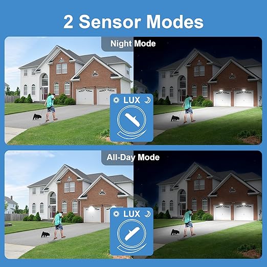 Kekeou Motion Sensor with Junction Box Cable Connector, 160-Degree Replacement Motion Detector for Floodlight, Adjustable Time & Detection Sensitiity Up to 40FT Range, 2 Modes PIR Sensor for any lamps