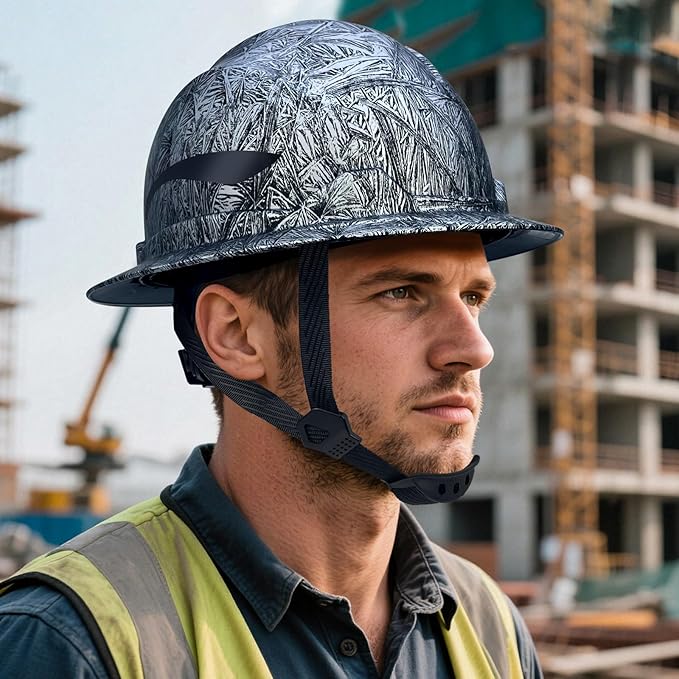 Full Brim Hard Hats ANSI/ISEA Z89.1 Type I Class E Certified 6-Point Suspension Lightweight Adjustable Safety Helmet for Construction Industrial