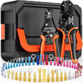SOMELINE Heat Shrink Connector Crimping Tool Kit – 48 Assorted Sizes (22-10 AWG) Marine-Grade Heat Shrink Terminals, Crimp Pliers & Wire Stripper – for Automotive, Marine & Electrical Panels