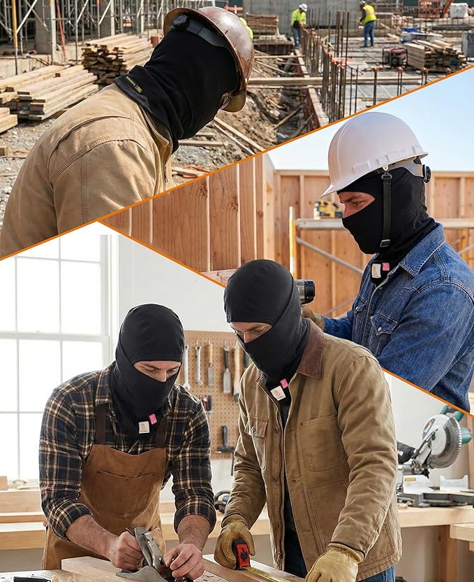 BOCOMAL FR Flame Resistant Balaclava Face Mask Arc Rated NFPA2112 CAT2 Helmet Liner Covering Hood for Welding