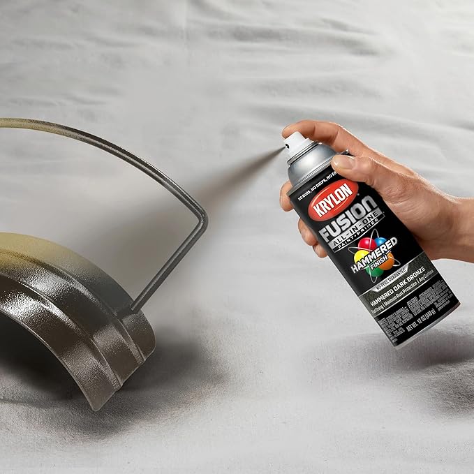 Krylon Fusion All-In-One Adhesive Hammered Finish Spray Paint for Indoor/Outdoor Use, 12 oz, Dark Bronze