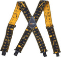AISENIN Mens Tape Measure Suspenders, 2 Inch Wide Adjustable Work Suspenders for Tool Belts, Elastic Braces with Heavy Duty Strong Clips, Black