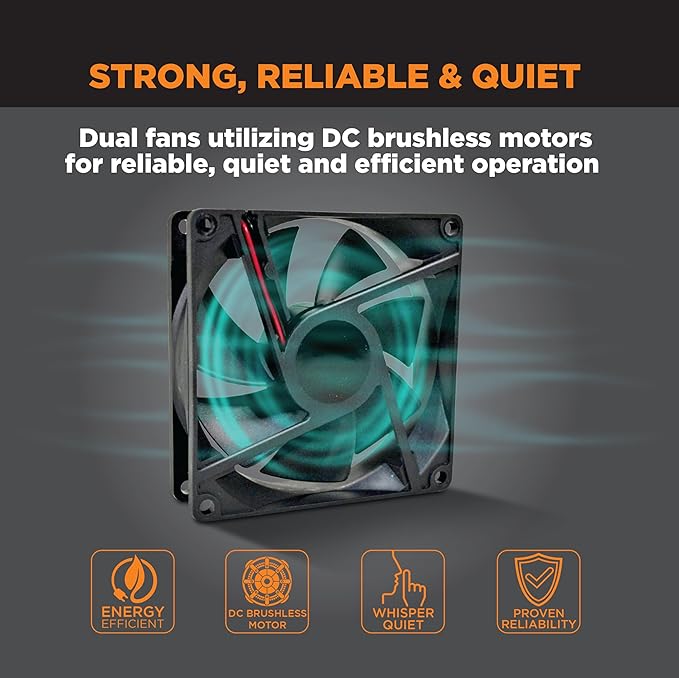 Suncourt Flush Fit Floor/Wall Register Booster Fan — Ultra-Quiet, 5-Speed Vent Fan with Smart Technology and 6-Foot Power Cord, HC500-W (White)