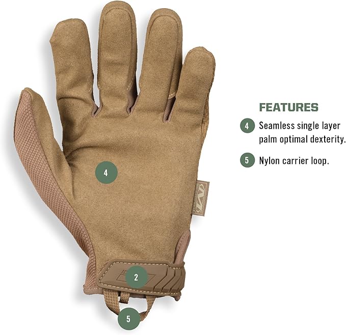 Mechanix Wear Original Tactical Glove - High Performance Anti-Slip Grip Safety Gloves - Impact Resistant & Touchscreen Capable - XX-Large - Coyote Brown