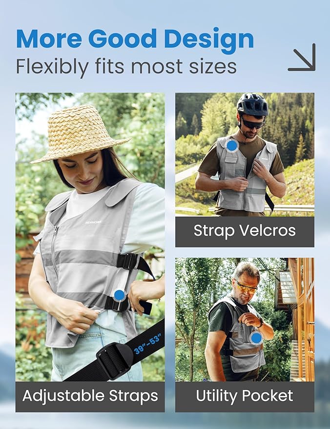 HENNCHEE Cooling Safety Vest for Men & Women, 12PCS Ice Packs, Body Cool Clothing for Hot Weather Outside Workers