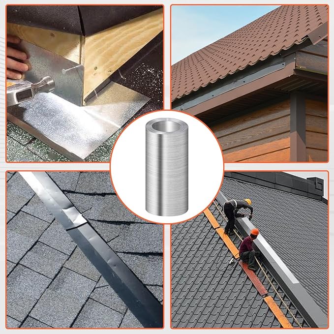 succulentlovers 8'' x 50' Aluminum Flashing Roll - Roof Flashing, 0.2mm Thickness Aluminum Roof Panels, Metal Roof Flashing for Sealing Windows Doors, Shed Weatherproofing Areas