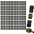 NineLeaf 96 Pack IP68 Waterproof Electrical Wire Connector, Screw Type 3-Pin M20 Cable Connectors Ø5-12mm, Outdoor Junction for Garden, Pond, Pathway, Underground Lighting Installation