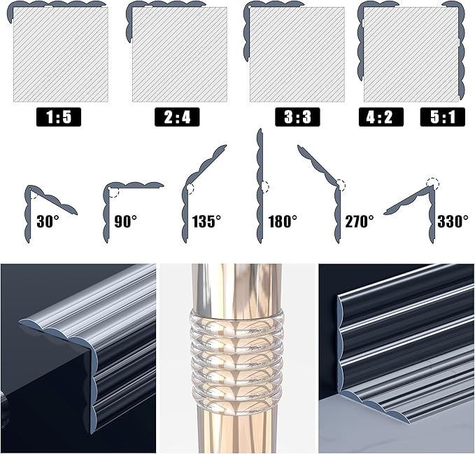 Edge Corner Protector Baby Proofing, Self-Adhesive Soft Strip Sharp Edge Protective Bumper Guards for Child Safety, Cabinet Door Desk Glass Table Bed Window Wall, 1.18INx3FT, Transparency