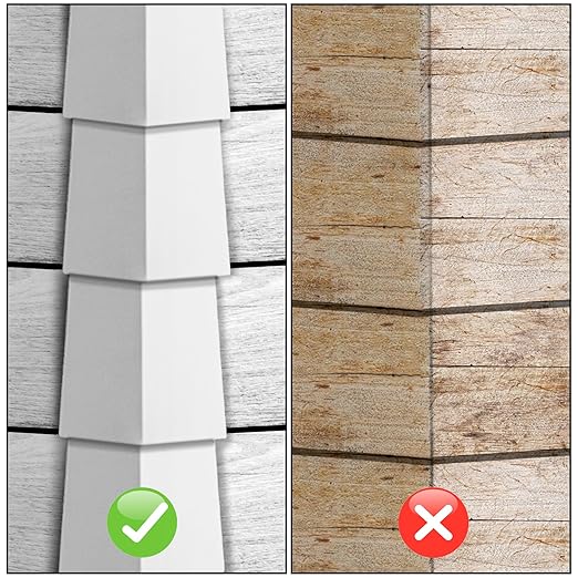 Coloch 8 Pieces Aluminum Siding Corners 8 Inches, White Outside Siding Corner Caps with Nails Metal Smooth Corner Panels Trim for Mobile House, Wooden House