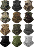 Cuffbow 12 Pack Neck Gaiters Face Mask Bandana Balaclava for Men Women Cooling Neck Gaiter Summer UV Sun Protection Scarf
