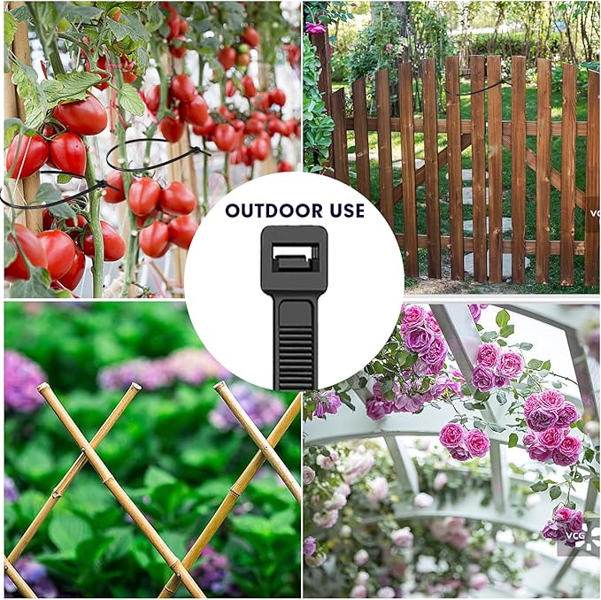 Zip Ties, RAZCC 1200pcs Black Cable Zip Ties 16 Inch, Heavy Duty Plastic Wire Ties with 50lb Tensile Strength, Self-Locking Black Nylon Tie Wraps for Indoor and Outdoor