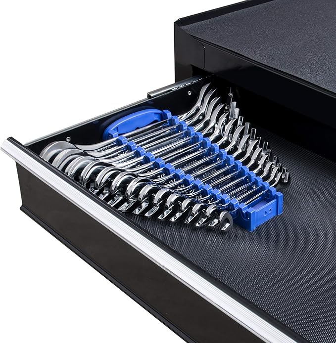 14-Piece Premium Angle Head Open End Wrench Set, Chrome Vanadium Steel | Include Standard Inch Sizes 3/8, 7/16, 1/2, 9/16, 5/8, 11/16, 3/4, 13/16, 7/8, 15/16, 1, 1-1/16, 1-1/8, 1-1/4 with Storage Rack