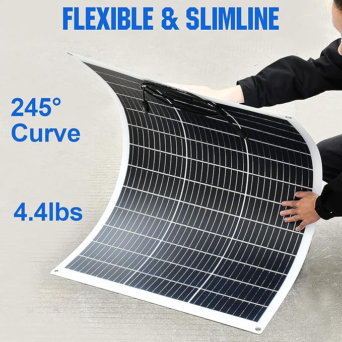 ECO-WORTHY 130Watt 12Volt Flexible Solar Panel Kit for Off Grid Home RV, Boat and Uneven Surfaces:1pcs 130W Mono Solar Panel + 30A 12V Charger Controller + Solar Cable + Tray Cable + Y Branch